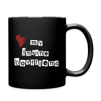 J’aime mon petit ami fou - Mug uni - noir - Droite