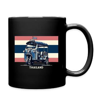Thailand Tuk-Tuk (Taxi / Autorikscha) - Tasse einfarbig - Schwarz - Rechts