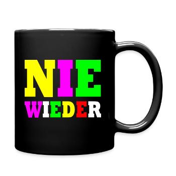 Nie wieder - Tasse einfarbig - Schwarz - Rechts