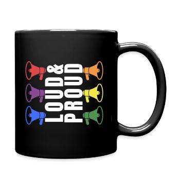 PRIDE Loud and PROUD white 2 - Tasse einfarbig - Schwarz - Rechts