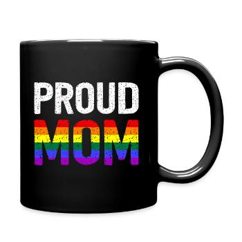 Proud Mom - Tasse einfarbig - Schwarz - Rechts