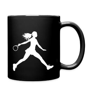 Tennis Player Silhouette - Full Colour Mug - black - Right
