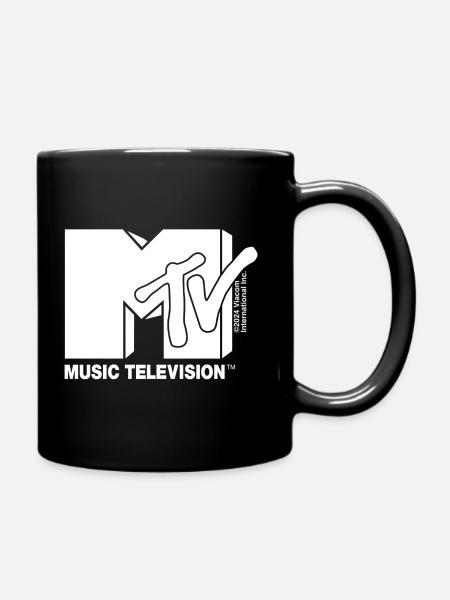 MTV Music Television Logo In Schwarz-Weiß - Tasse einfarbig - Schwarz