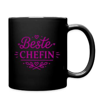 Beste Chefin - Tasse einfarbig - Schwarz - Rechts
