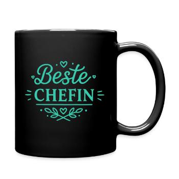 Beste Chefin - Tasse einfarbig - Schwarz - Rechts