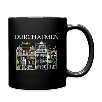 Meißen, Sachsen, Deutschland, Durchatmen - Tasse einfarbig - Schwarz - Rechts