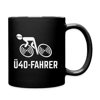 Ü40-Fahrer (Rennradfahrer / Rennrad / Fahrrad / W) - Tasse einfarbig - Schwarz - Rechts