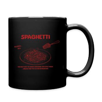 spaghetti pasta lover gluten foodie shirt - Tasse einfarbig - Schwarz - Rechts