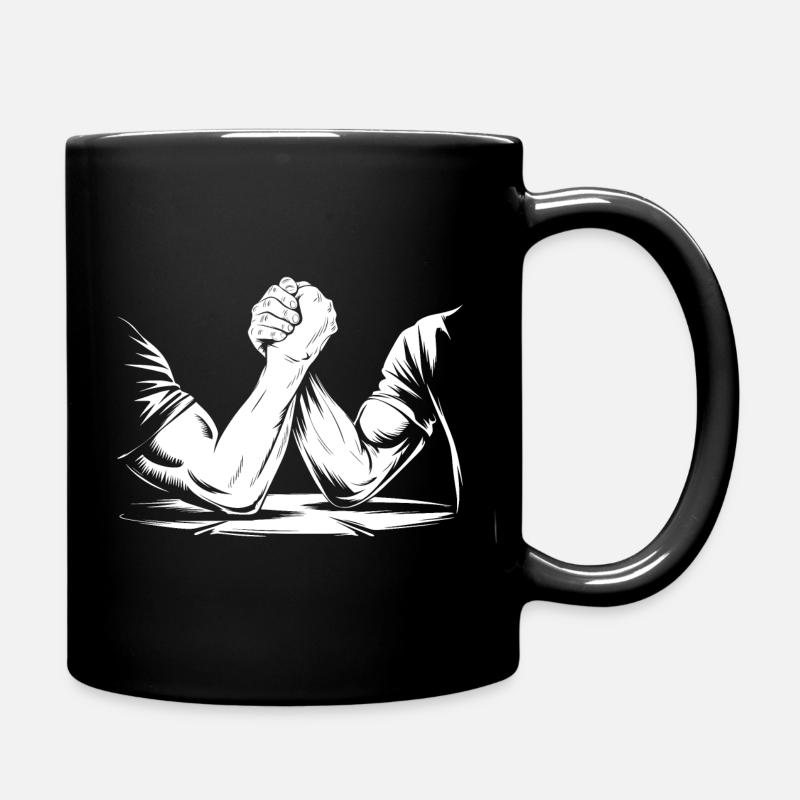 Armdrücken - Tasse einfarbig - Schwarz