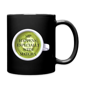 Matcha Sip - Tasse einfarbig - Schwarz - Rechts