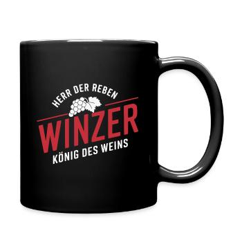 Spruch für Winzer und Weinbauer - Tasse einfarbig - Schwarz - Rechts