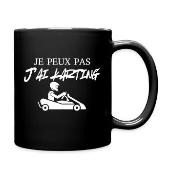 Ich kann nicht Kartsport fahren - Tasse einfarbig - Schwarz - Rechts