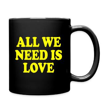 all we need is love - Full Colour Mug - black - Right