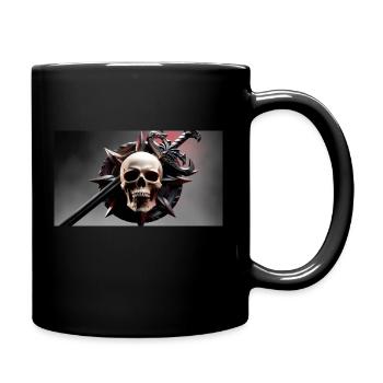 Crâne épée Lance - Mug uni - noir - Droite