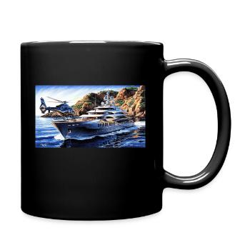Yacht Merch - Tasse einfarbig - Schwarz - Rechts