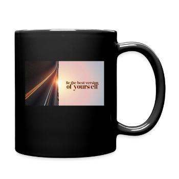 Sei die beste Version von dir selbst - Tasse einfarbig - Schwarz - Rechts