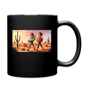 Deux femmes traversent le désert - Mug uni - noir - Droite