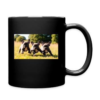 French Bulldog puppy playful with beautiful eyes - Full Colour Mug - black - Right