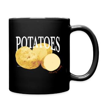 Potatoes – Retro Vegetable Statement - Full Colour Mug - black - Right