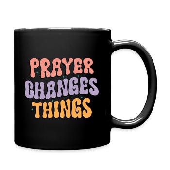 Gebet verändert - Tasse einfarbig - Schwarz - Rechts