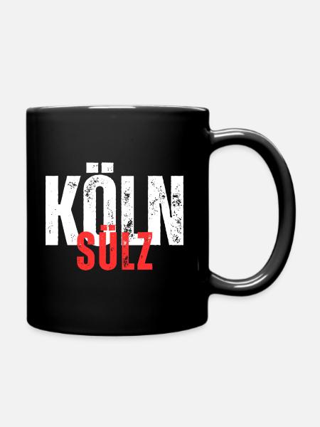 Sülz weiß rot - Tasse einfarbig - Schwarz