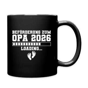 Befoerderung zum Opa 2026 loading - Tasse einfarbig - Schwarz - Rechts