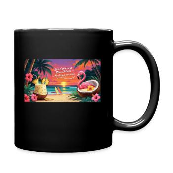 piña colada drink hawaii design - Tasse einfarbig - Schwarz - Rechts