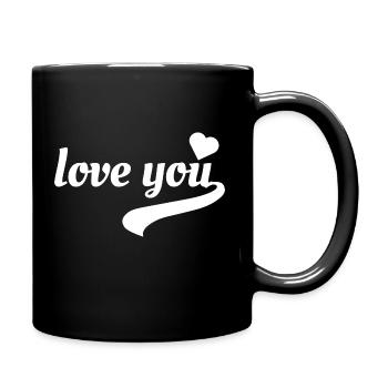 love you Lieblingsmensch - Tasse einfarbig - Schwarz - Rechts