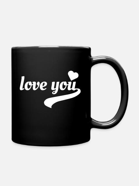 love you Lieblingsmensch - Tasse einfarbig - Schwarz
