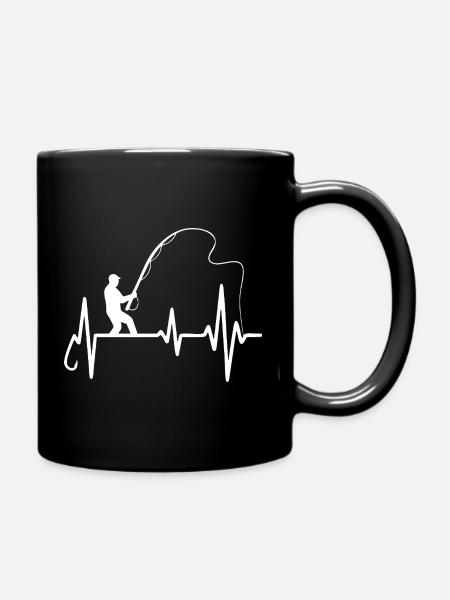 Fischer Herzschlag Kunstdesign - Tasse einfarbig - Schwarz