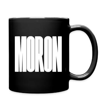 Moron - big and bold typographical design - Full Colour Mug - black - Right