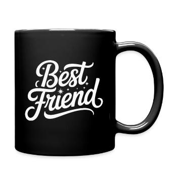 Best Friend Hand Lettered Typography - Full Colour Mug - black - Right