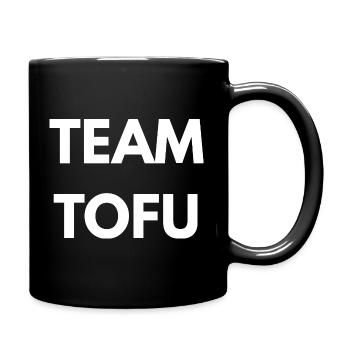 Team Tofu – Vegan Statement - Tasse einfarbig - Schwarz - Rechts