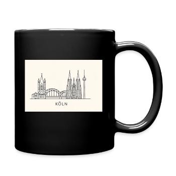 Köln Skyline Minimalistisch - Tasse einfarbig - Schwarz - Rechts