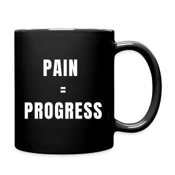 Pain Equals Progress Strength Mindset Growth Power - Full Colour Mug - black - Right
