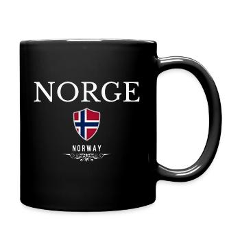 Norwegian pride, minimalist sleek design - Full Colour Mug - black - Right