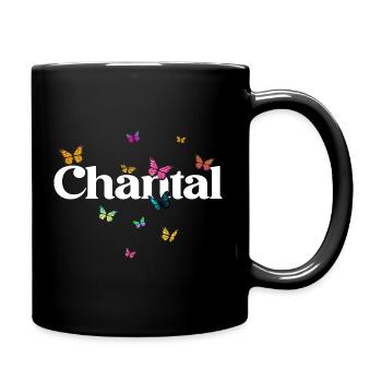 Schöner Mädchenname mit Schmetterlingen CHANTAL - Tasse einfarbig - Schwarz - Rechts