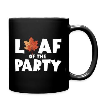 Leaf of the Party Happy Fall Harvest Autumn Leaf - Full Colour Mug - black - Right