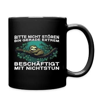 Sloth saying funny sloth on a branch - Full Colour Mug - black - Right