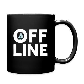Offline – Sailing, Sea &amp; Freedom Quote - Full Colour Mug - black - Right