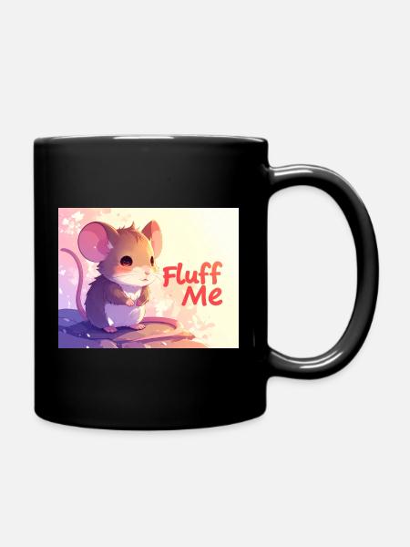Mouse Fluff me - Full Colour Mug - black