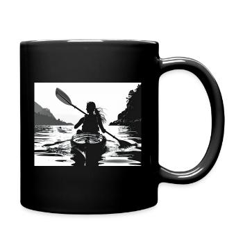 Aventure en kayak au bord de l’eau noir et blanc - Mug uni - noir - Droite