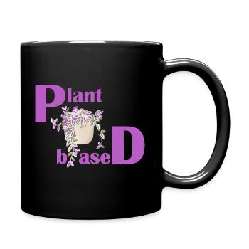 Plant Based – Pinkes Design Topfpflanze - Tasse einfarbig - Schwarz - Rechts