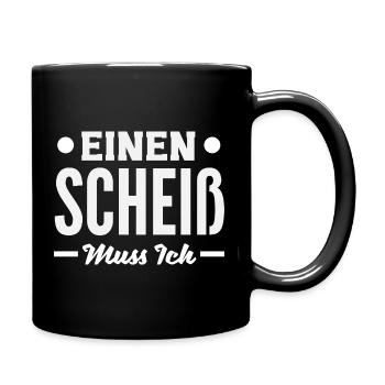 N Scheiß muss ich – Mittelfinger - Tasse einfarbig - Schwarz - Rechts