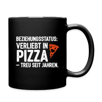 Beziehungsstatus Verliebt in Pizza - Tasse einfarbig - Schwarz - Rechts