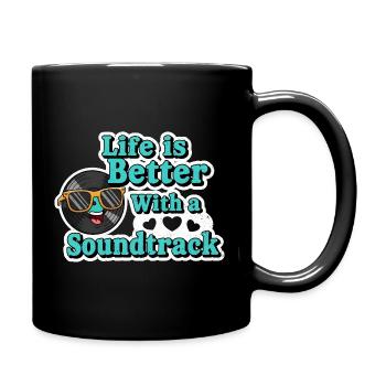 Life is Better With a Soundtrack - Full Colour Mug - black - Right