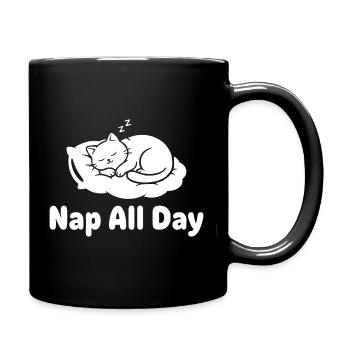 Sieste de sommeil de chat toute la journée - Mug uni - noir - Droite