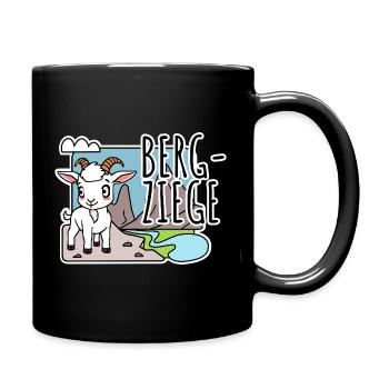 Lustige comic Bergziege wandert durch die Alpen! - Tasse einfarbig - Schwarz - Rechts