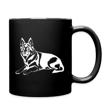 Schäferhund - Tasse einfarbig - Schwarz - Rechts