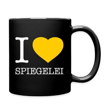 I love Spiegelei - Tasse einfarbig - Schwarz - Rechts